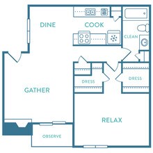 1 Bed 1 Bath A 048 floor plan
